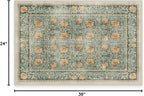 RUGGABLE x Morris & Co Washable Area Rug– Pimpernel Vintage Green 2x3, Stain-Resistant, Non-Slip – Small Machine Washable Rugs for Living Room, Bedroom, Hallway, Entryway & Bathroom–with Standard Pad