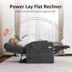 MCombo Lay Flat Dual Motor Power Lift Recliner Chair with Massage & Dual Heating, Arm Storage, Extended Footrest, USB A/C Ports & Cup Holders, Infinite Position for Elderly, Fabric LC002 (Gray)
