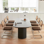 Brown Rattan Dining Chairs Set of 4,Wooden Mid-Century Modern Kitchen Chairs, Mesh Back Cane Dining Room Chairs, Cesca Chair with Metal Chrome Legs