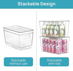 Vtopmart 8 Pack Clear Stackable Storage Bins with Lids,XLarge Plastic Containers with Handle for Pantry Organizer and Storage,Perfect for Kitchen,Fridge,Cabinet, Closet,Bathroom Organization
