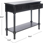 SAFAVIEH Home Collection Tate Black 2-Drawer Bottom Shelf Console Table CNS5720B