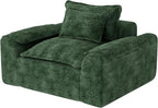 Hobestluk Cloud Single Sofa Memory Foam Couch with Deep Seat L Shaped Sofa with Removable Cover Large Couch for Living Room (Green, Single Sofa)