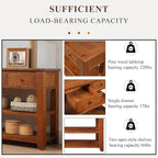 LKTART Solid Wood Console Table Entryway Table with Storage Drawers and Bottom Shelf Sofa Table for Entry Hallway Foyer Sofa Couch Table,Easy Assembly (48.8" Brown)