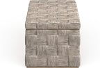 Safavieh Home Collection Adkin White Rattan Rectangle Coffee Table