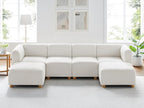VANOMi Oversized Modular Sectional Sofa, U-Shaped Sectional Couches for Living Room, 6 Seats Modular Sofa with Reversible Chaises, Cream White