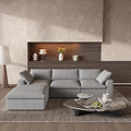 Cloud Couch Modular Sectional Sofa with Storage Ottoman,L Shaped Couch for Living Room,120.45inch Down Filled 4 Seater Convertible Sectional Sofas,Covers Washable&Replaceable (Grey)