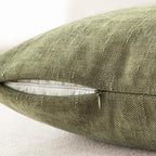 Foindtower Pack of 2 Soft Textured Chenille Throw Decorative Pillow Covers Square Accent Solid Cushion Cover Cozy Neutral Farmhouse Pillow Case for Couch Sofa Bedroom Living Room 24x24 Inch,Sage Green