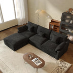 JACH L-Shaped Sectional Couches for Living Room, Cloud Sectional Couch with Deep Seat, Modular Sectional Sofa with Chaise, Covers Removeable & Washable, Sofas Furniture for Living Room, Black