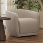 Leyu&Hafort Swivel Accent Chair, Upholstered Reading Armchair, Modern Living Room Chair, Club Living Room Chair for Bedroom, Office, Study, Apartment (Oatmeal)