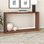 Henn&Hart 55'' Wooden Rectangular Console Table Entryway Table, Sofa Table with Wooden Shelf for Entryway, Living Room, Couch, Hallway, or Office, Satin Walnut