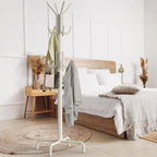 Simple Houseware Standing Coat and Hat Hanger Organizer Rack, 12 Hooks, White