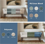 Madison Park Accent Bench, Upholstered with Nailhead Trim, & Padded Seat Entryway Bench Small, End of Bed Bench with Back, 49.5" W x 19.25" D x 23" H, Blue