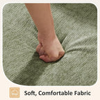 VANOMi 4 Seat Cloud Couches for Living Room with Ottoman, 118" Modular Sectional Sofas & Couches, Cozy Chenille Cloud Sectional Couch Sofa for Apartment, Office, Olive Green, L Shaped