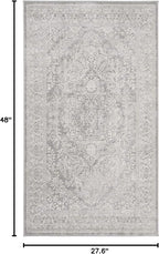 SAFAVIEH Reflection Collection Accent Rug - 2'3" x 4', Light Grey & Cream, , Non-Shedding & Easy Cleaning, Ideal for Foyer, Living Room, Bedroom (RFT668G)