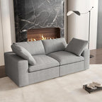Cloud Modular Sectional Sofa Couch,80.3" Convertible Couches Lovesofa for Living Room,Minimalist Deep Sofa Couches,Sofa Covers Washable&Replaceable(Grey)