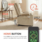 MCombo Large Dual Motor Power Lift Recliner Chair for Elderly, Massage and Heat, Lay Flat, Zero Gravity, Home Button, USB Port, Fabric 7680 (Large, Beige)