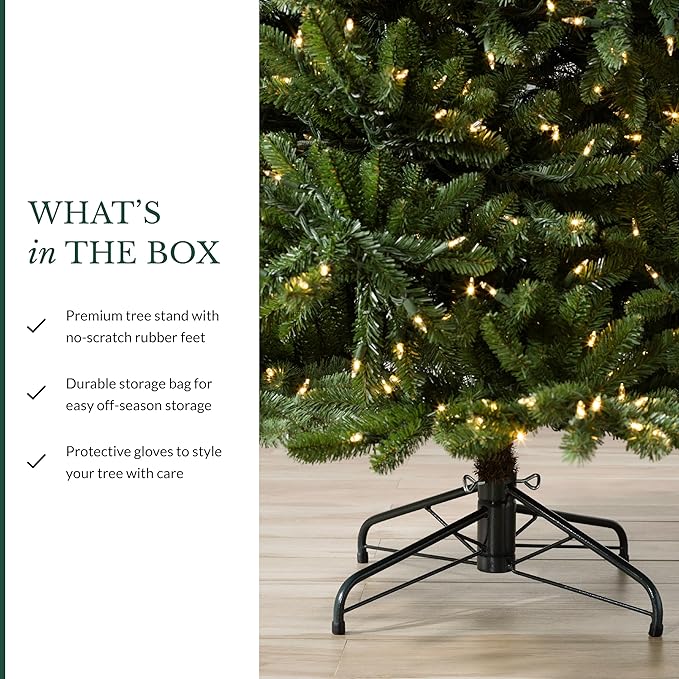 Balsam Hill 9 ft Unlit Classic Blue Spruce - Artificial Christmas Tree with Premium Stand for Indoor Holiday Decorating