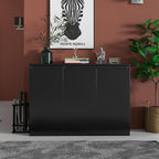 Black Buffet Storage Cabinet with 3 Door, 43" W Coffee Bar Cabinet, Kitchen Buffet Sideboard for Living Room, Kitchen, 43.3" W x 31.5" H