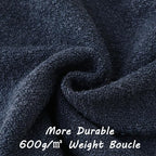 FUTEI Pack of 2 Navy Blue Decorative Throw Pillow Covers 16x16 Inch Soft Cozy Solid Boucle Textured Cushion Case,Modern Home Decor for Couch Bed Living Room