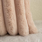 Neelvin Camel Faux Fur Cozy Soft Striped Decorative Throw Pillow Covers 12x20 inch Set of 2,Velvet Pillowcase Cushion Case for Sofa Couch