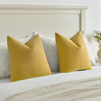 FUTEI Mustard Yellow Decorative Throw Pillow Covers 12x20 Inch Set of 2,Soft Cozy Wheat Ear Striped Patterns Lumbar Pillow Cases,Modern Home Decor for Couch Bed Living Room