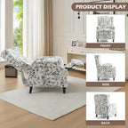 UIXE Pushback Floral Recliner Chairs Set of 2, Fabric Upholstered Armchair Push Back Accent Chair for Living Room, Rivet Trim Club Chair Home Theater Single Sofa Bedroom Side Reading Seat - Bird