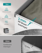 SONGMICS Storage Cubes, 10.2 x 10.2 x 11 Inches Non-Woven Fabric Bins with Double Handles, Set of 8, Closet Organizers for Shelves, Foldable, for Clothes, Cattail Gray UROB826G01