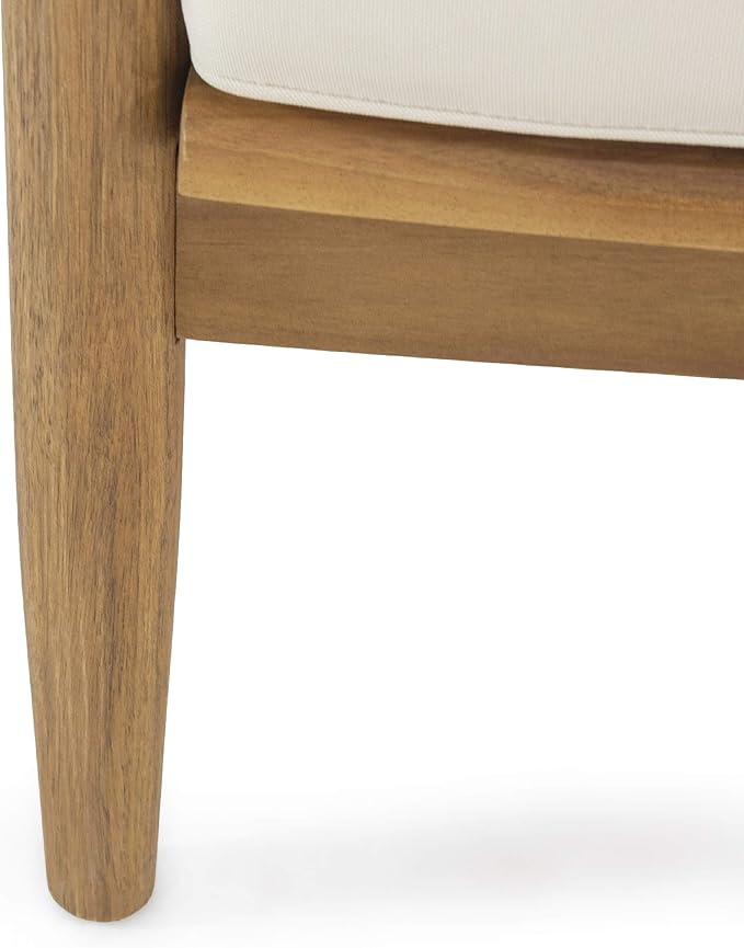 Christopher Knight Home Felix Outdoor Acacia Wood Club Chair (Set of 2), Teak Finish, Beige