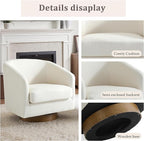 Lumibee Swivel Accent Chair, Chenille Fabric Swivel Barrel Chair for Living Room, Modern Comfy Upholstered Round Armchair Single Sofa Chair for Bedroom, Club-Beige