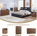 Modern 8 Drawer Dresser for Bedroom, 54" Wide Dressers & Chest of Drawers w/Solid Wood Handle, Wood Mid Century Closet Organizers and Storage Cabinet for Bedroom, Living Room, Hallway, Walnut