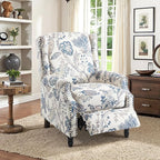 Accent Chair, Upholstered High Back Floral Armchair with Nailhead Trim & Wood Legs, Comfy Wingback Reading Single Sofa Chair for Small Spaces, Living Room, Bedroom