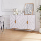 Sideboard Buffet Cabinets with Storage, 47.2" Modern Storage Cabinets with Relief Doors, Accent Cabinets with Adjustable Shelves, Wood Console Cabinet for Dining Living Room, Entryway, White
