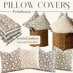 Foindtower Set of 2 Decorative Long Body Lumbar Throw Pillow Covers Accent Farmhouse Cushion Covers Boho Floral Pillowcase for Couch Sofa Bedroom Living Room Home Decor,14×36 Inch,Ivory Beige