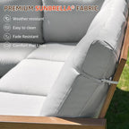NATURAL EXPRESSIONS 6 Pieces Patio Furniture Sets,Sunbrella Outdoor Furniture Sets Patio L Shape Sectional Couch Sofa Patio Conversation Sets with 6.5" Grey Cushions,Hand-Paint Fauxwood Metal Frame