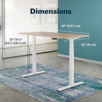 Vari ComfortEdge 60x30 Inch Adjustable Electric Standing Desk – Sit Stand VariDesk with Memory Presets, Sloped Edge, 200 LB Capacity + Tool-Free Assembly (Light Wood)