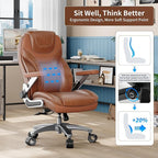 Big and Tall Office Chair with 5D Arms, 600lbs Fabric & PU Leather Heavy Duty Desk Chair, Adjustable Lumbar Support & Height, Tilt Function, High Back Ergonomic Executive Computer Chair