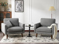 ELUCHANG Accent Chairs Set of 2, Oversized Mid Century Modern Arm Chair, Soft Linen Fabric Sofa Chairs Upholstered Comfy Chair for Living Room Bedroom Apartment (Grey)