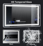 48"x36" LED Bathroom Mirror with Anti-Fog, Stepless Dimmable Lights, 3 Color Modes, Shatter-Proof Tempered Glass, Memory Function & Waterproof Design