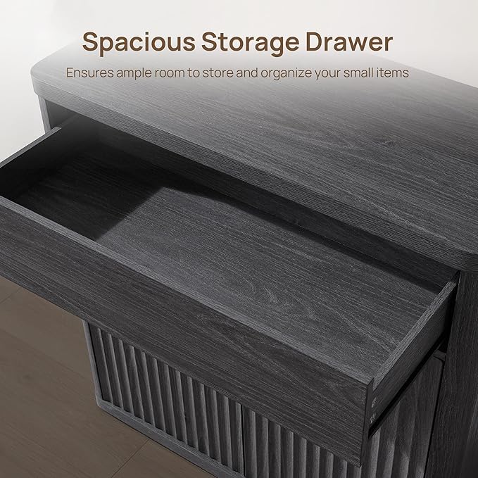 SICOTAS Buffet Cabinet with Storage - Accent Fluted Storage Cabinet with 6 Doors & 3 Drawers Sideboard Credenza Buffet Table Console Cabinets for Living Room Kitchen Dining Room Entryway Office