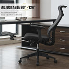 Okeysen High Back Ergonomic Mesh Office Chair, Adjustable Swivel Computer Desk Chair with Padded Seat, Armrests, and S-Shaped Lumbar Support for Home Office