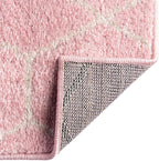 Unique Loom Trellis Frieze Collection Area Rug - Geometric (3' Square, Light Pink/ Ivory)