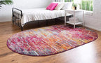 Unique Loom Trellis Frieze Collection Area Rug - Geometric (4' x 6' Oval, Multi/ Ivory)