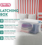 Sterilite 12-Pack Latching Box, Clear Plastic Storage Bins with Lids, 64 & 32 Quart - Heavy-Duty Organizing Containers for Closet and Office