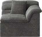 44" Cloud Sectional Couch with Single Arm, Modern Compressed Sofa, Comfy Sleeper Sofa, Corduroy Upholstered Couches for Small Space/Apartment, No Assembly Required, Dark Gray, Right Side