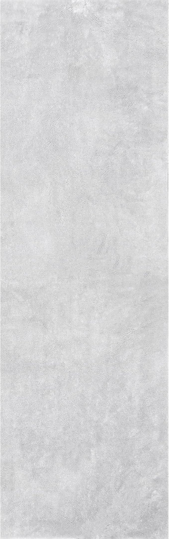 nuLOOM 2' x 10' Cozy Plush SuperiorWash Area Rug, Machine Washable, Non-Slip, Soft Fluffy Shag Carpet for Living Room Bedroom Kids Room Nursery Home Decor, Loni Light Grey