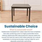 ECR4Kids 30in Square Hardwood Table with 22in Legs, Kids Furniture, Grey Wash