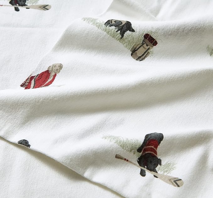 Eddie Bauer - Flannel Sheets Queen Size, Anti-Pilling & Wrinkle Resistant Cotton, Touchably Soft for All-Season Comfort - Bed Sheets with Matching Pillowcases & Fitted Sheet (Retriever Adventures)
