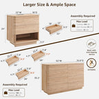 ACCOHOHO Modern Bedroom Set, 3 Pieces Bedroom Furniture Set, Wood 8 Drawer Dresser and Nightstands Set of 2, Chest of Drawers Wide Storage Organizer Cabinet for Bedroom, Natural Oak