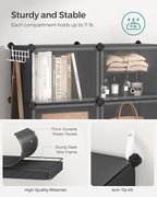 SONGMICS Shoe Rack Organizer, 10-Tier Shoe Storage Cabinet for Closet and Entryway, Holds 40 Pairs of Shoes, Adjustable, Ink Black and Trasparent ULPC035B01