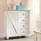 Signature Design by Ashley Willowton Shabby Chic Dressing Chest with Faux Plank Top, Whitewash